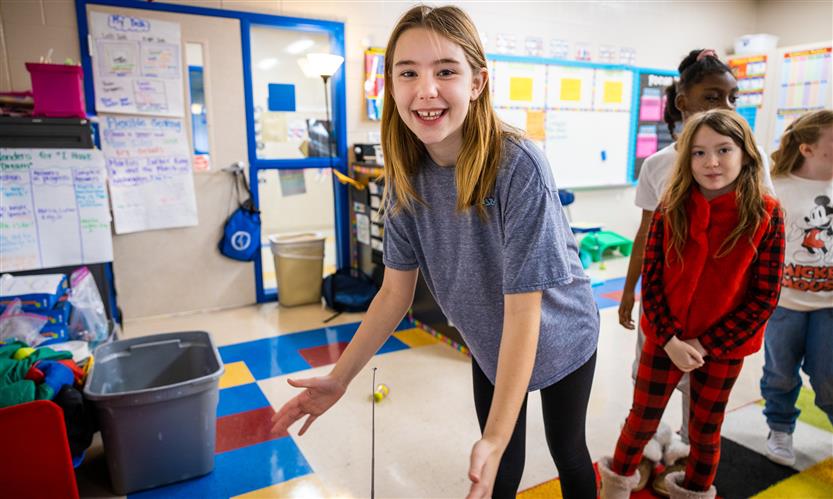 Students enjoy a science experiment